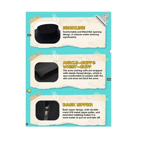 Youth wetsuits Full Shorty Wet Suit 3/2mm Neoprene Surfing Swimming, Size 14 - Picture 4 of 8